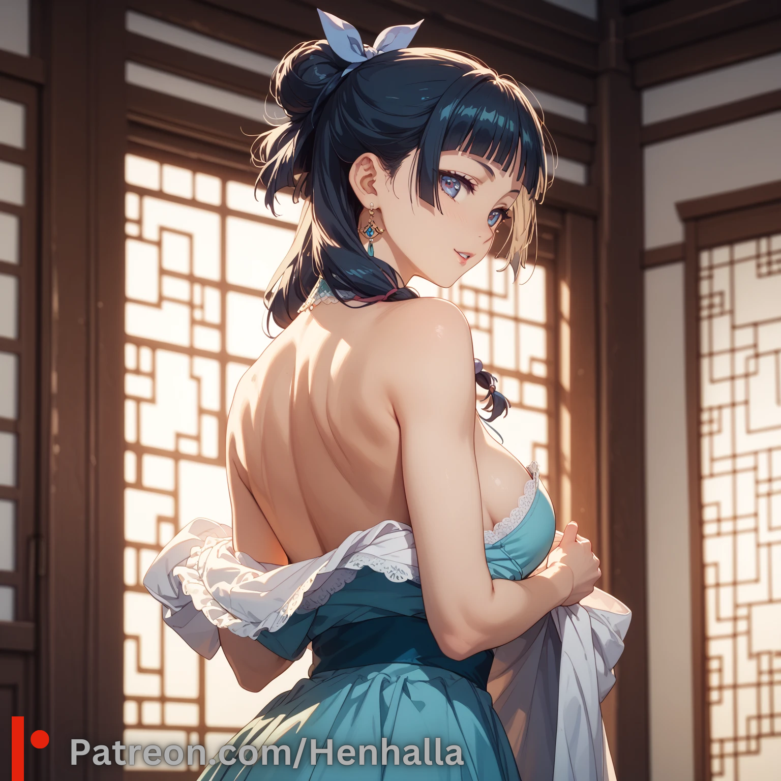 Busty Hentai Girl Girls Ai Generated Big Breasts Breasts Dress