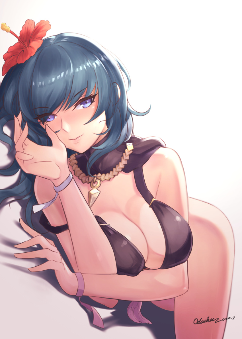 Hentai Nintendo Girl Alluring Bare Legs Big Breasts Bikini Black Bikini Black Swimsuit Blue