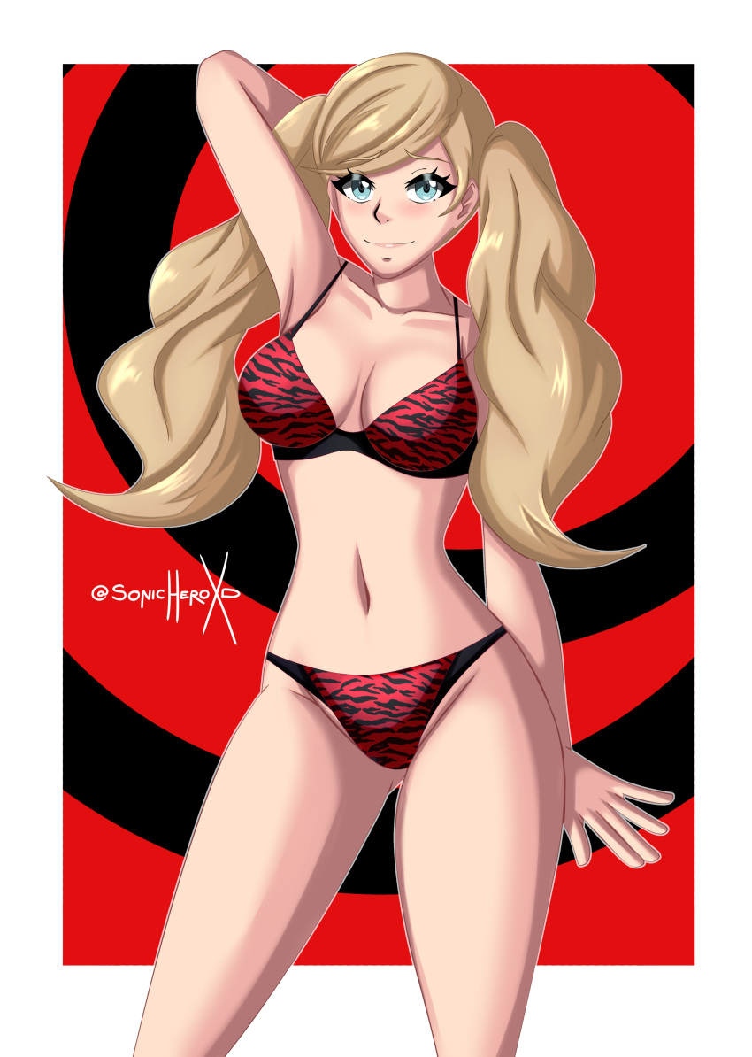 Busty Hentai Girl Girl Girl Alluring Ann Takamaki Artist Name Atlus Big Breasts