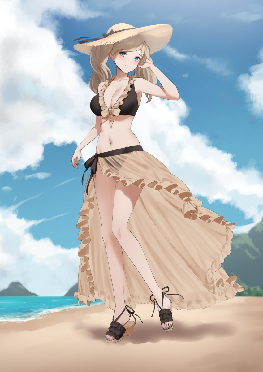 Busty Hentai Girl Absurd Res Alluring Alternate Costume Ann Takamaki Bare Legs Beach Big