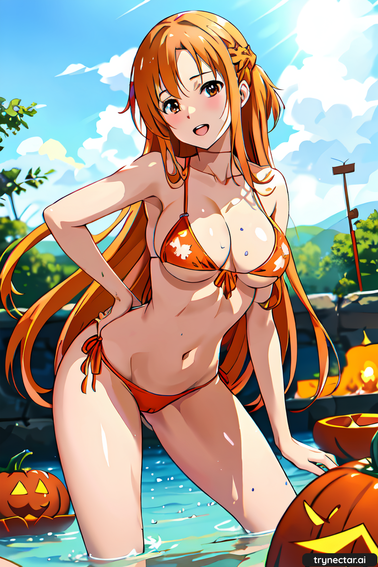 Busty Hentai Ai Ai Generated Asuna Sao Big Breasts Bikini Breasts Cleavage Hentai Pumpkin