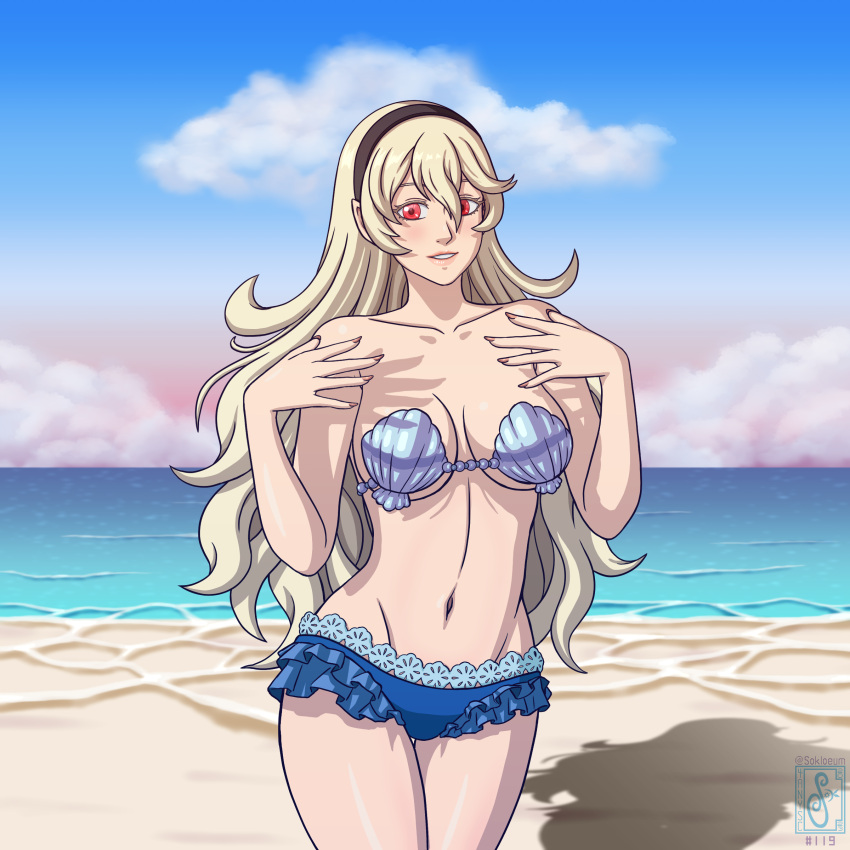 Hentai Nintendo Girl Thanysc Alluring Bare Legs Beach Big Breasts