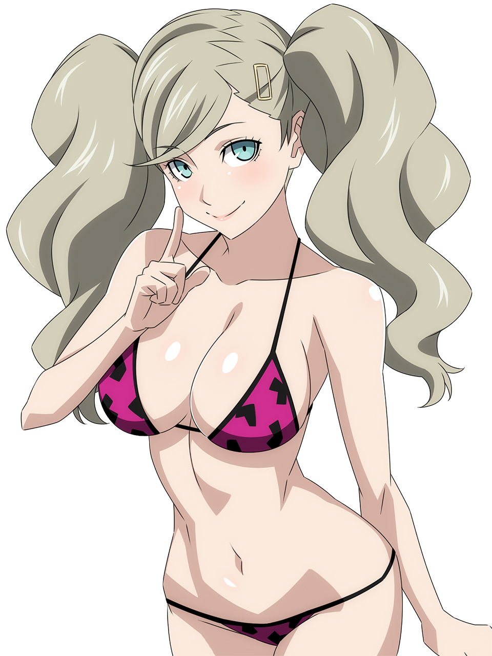 Busty Hentai Girl Alluring Ann Takamaki Bangs Big Breasts Bikini