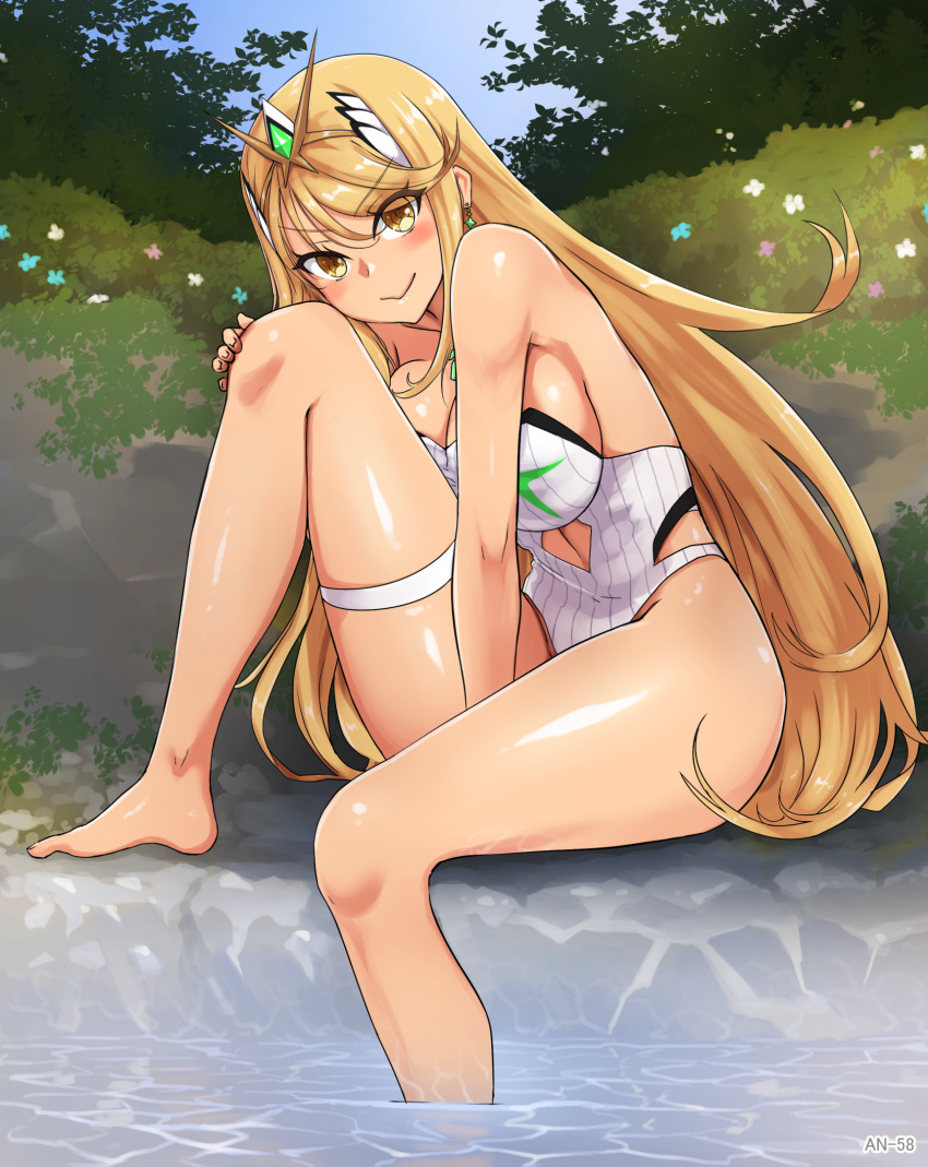 Hentai Nintendo Girl Alluring Bare Legs Big Breasts Bikini Blonde Hair Blush Core Crystal