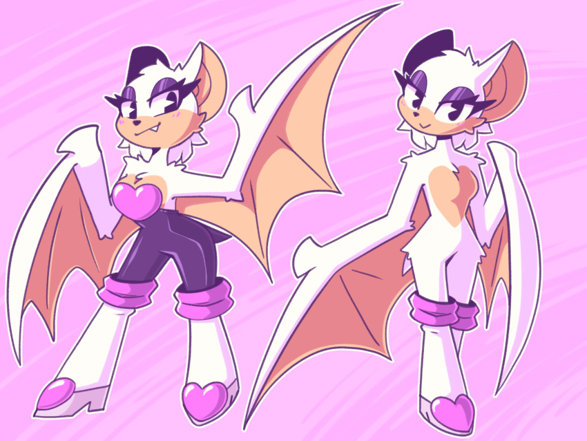 1girl 1girl 1girl 4:3 alternate_form anthro bat breasts digital_media_(artwork) fangs featureless_breasts featureless_crotch fur high_res looking_at_viewer makeup mammal mascara membrane_(anatomy) membranous_wings rouge_the_bat sega smile smiling_at_viewer sonic_the_hedgehog_(series) teeth white_body white_fur whygena wings