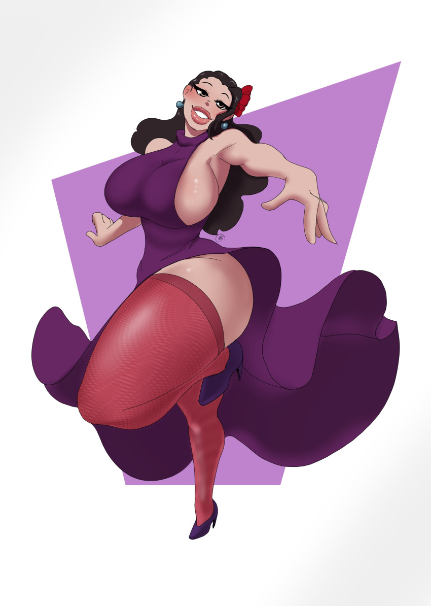 big_breasts black_hair earrings gigantic_ass grey_eyes hourglass_figure n-ronin one_piece smile viola viola_(one_piece)