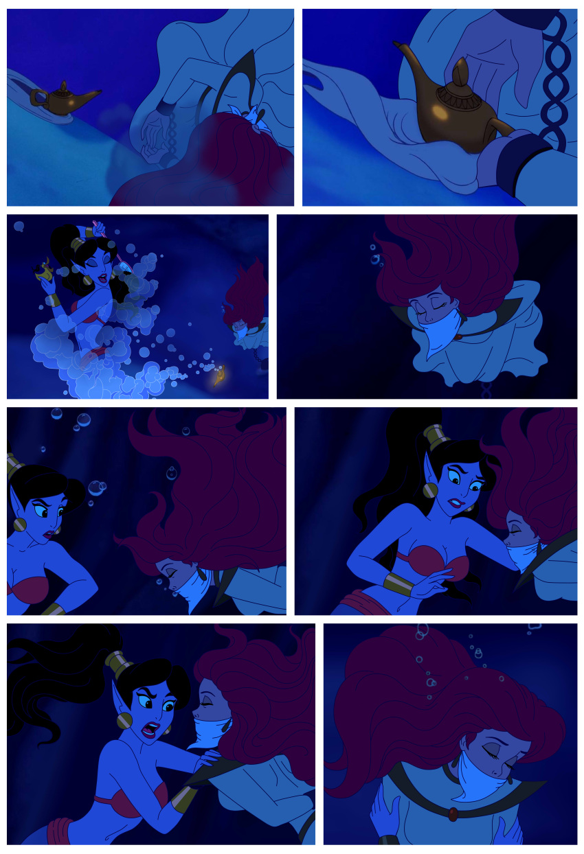 aladdin_(series) ariel disney disney_princess princess_ariel princess_jasmine serisabibi wedding_dress