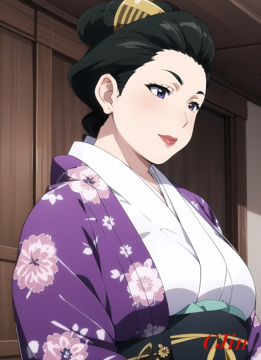 1_female 1girl 1girl 1girl ai_generated big_breasts breasts cjin female_focus female_human female_only female_solo geisha kimono manyuu_hikenchou mature_female mature_woman milf milf mom mommy omitsu_tomioka