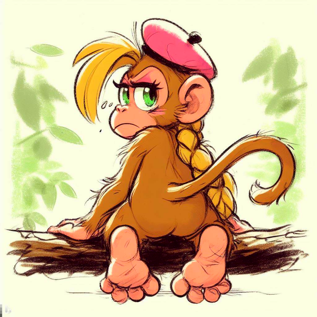 ass beret blonde_hair cub dixie_kong donkey_kong_(series) furry furry_female green_eyes looking_back nintendo ponytail rareware tail