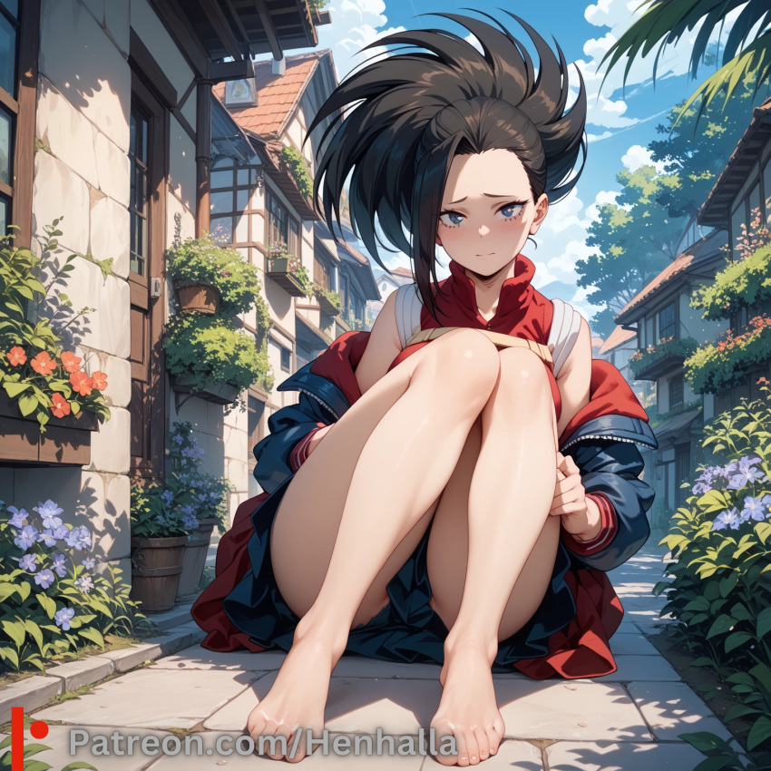 1girl 1girls ai_generated big_breasts breasts dress henhalla momo solo_female yaoyorozu_momo young younger_female