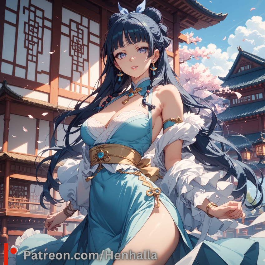 1girl 1girls ai_generated big_breasts breasts dress henhalla maomao solo_female young younger_female