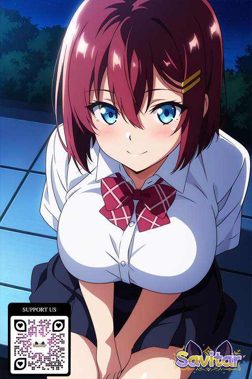 1girl 1girl 1girl ai_generated arms_behind_back artist_name bangs big_breasts black_skirt blue_eyes blush bow bowtie bra bra_visible_through_clothes breast_pocket breasts brown_hair closed_mouth clothing cloud collared_shirt dress_shirt hair_between_eyes hair_ornament hairclip littlehentai looking_at_viewer neckwear night night_sky outside pleated_skirt pocket red_bow red_bowtie red_hair savitar savitar_(artist) school_uniform see-through shirt shirt_tucked_in short_hair short_sleeves sidelocks skirt sky smile star_(sky) starry_sky uniform upper_body white_shirt