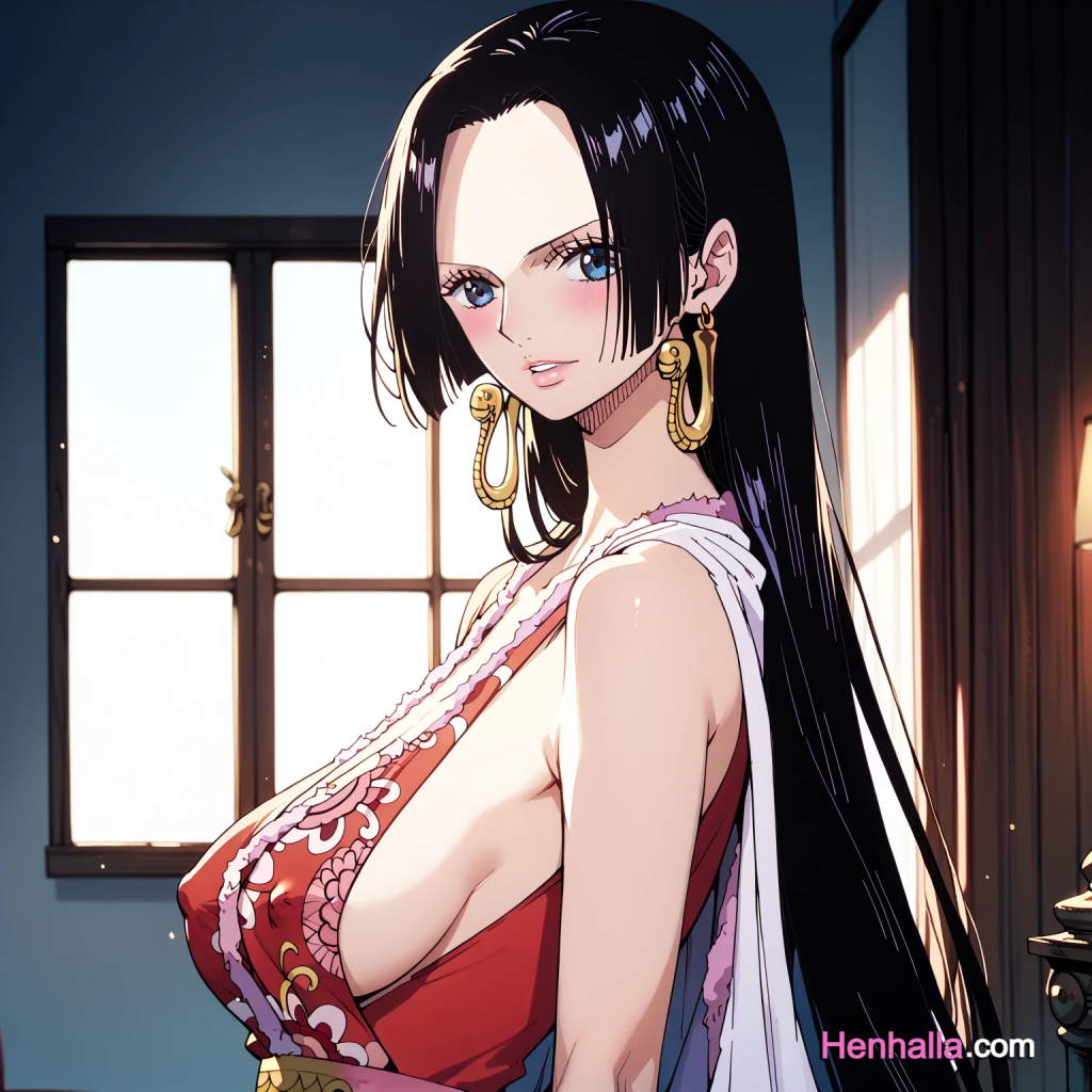 1girl 1girls ai_generated big_breasts boa boa_hancock breasts dress henhalla.com solo_female