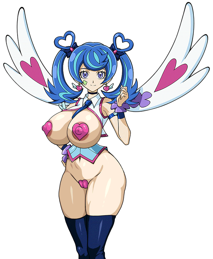 areola big_breasts bimbo blue_angel blue_angel_(yu-gi-oh!_vrains) blue_hair bottomless breasts cameltoe covered_nipples covered_pussy gigantic_breasts huge_areola huge_areolae huge_breasts huge_nipples huge_thighs nipple_bulge nipple_covers nipples nipples_visible_through_clothing pasties revealing_clothes revealing_clothing thick_thighs thighs topless wings xoooooooox_(artist) yu-gi-oh! yu-gi-oh!_duel_links yu-gi-oh!_vrains zaizen_aoi