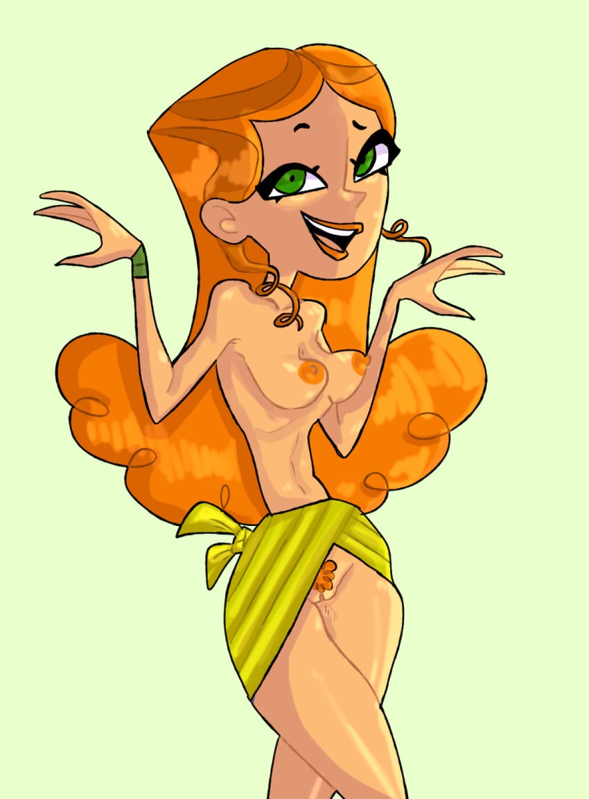 1girl 1girl breasts cartoon_network female_focus female_only izzy_(tdi) judasrees pussy tagme teletoon total_drama_island