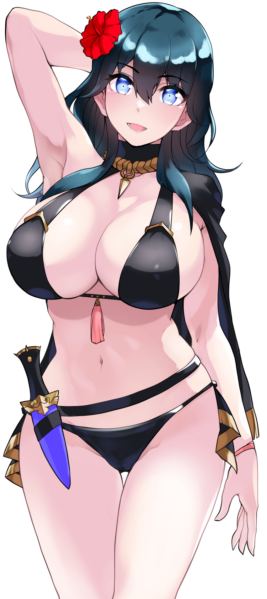 Hentai Nintendo Girl Girl D Absurd Res Alluring Arm Up Belt Big Breasts Bikini Black Belt