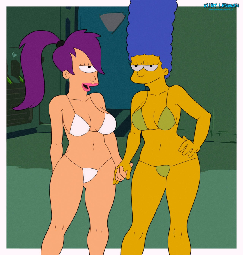 Marge And Leela Porn - Hentai Boobs - bra breasts crossover futurama holding hands marge simpson  the simpsons thighs - Hentai Pictures