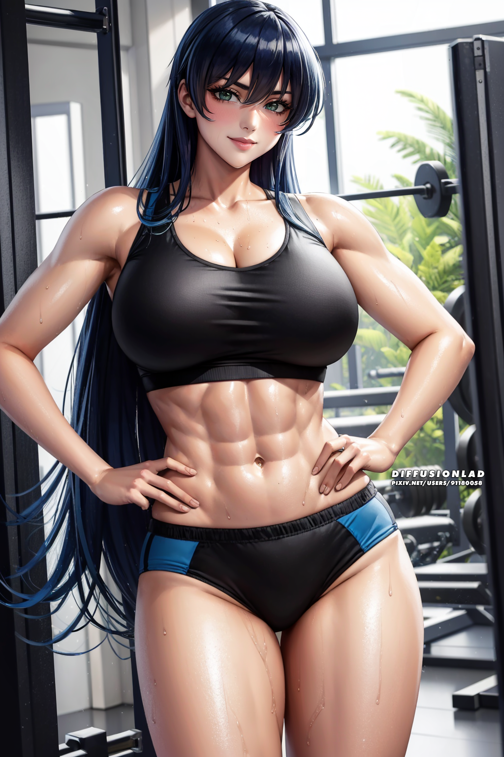 Busty Hentai Girl Ai Generated Alluring Athletic Female Big Breasts