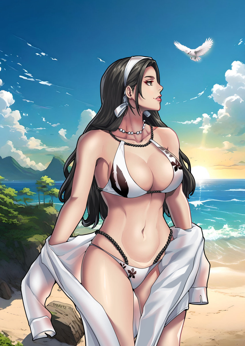 1girl bandai_namco big_breasts bikini bikini_bottom bikini_top breasts cleavage kazama_jun mature mature_female mature_woman milf namco namco_bandai swimsuit swimwear tekken tekken_2 tekken_8 tekken_tag_tournament tekken_tag_tournament_2 treartz twitter x