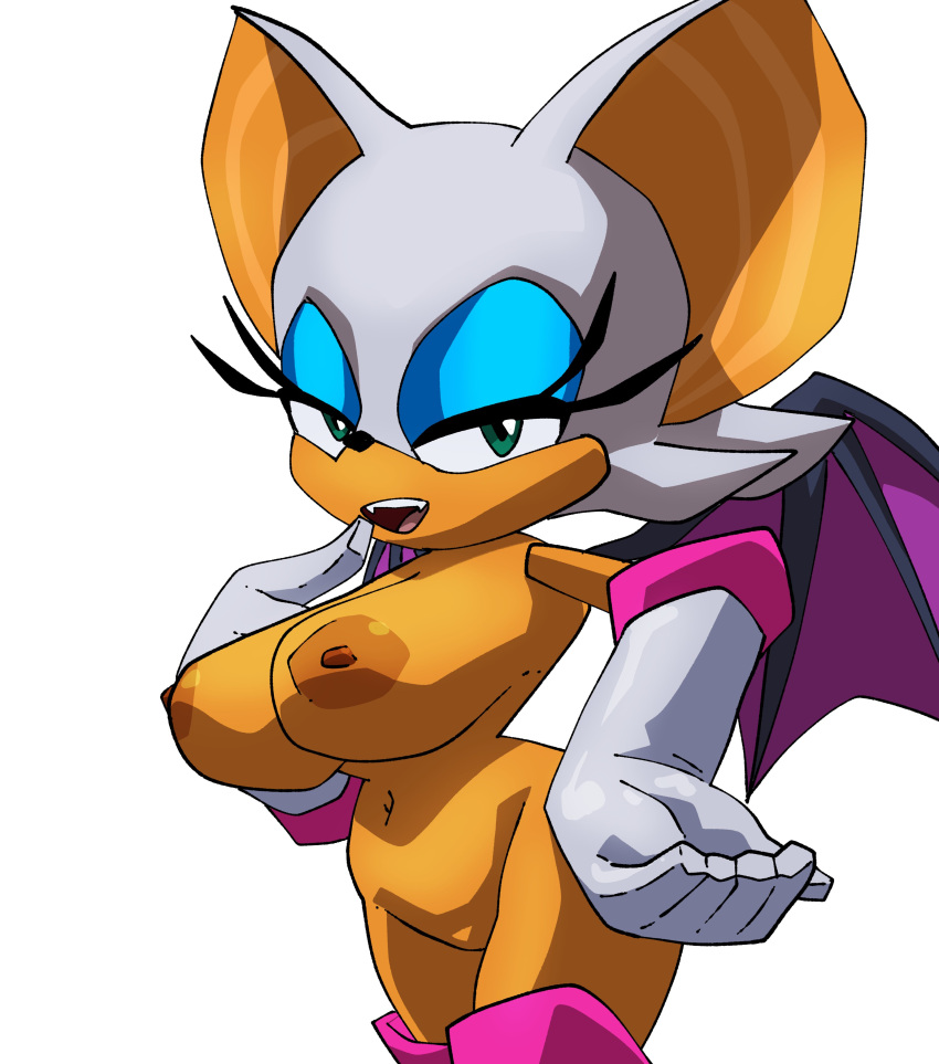 1girl 2024 2d absurd_res anthro areola ass bat bat_wings big_breasts blue_eyeshadow boots breasts chiropteran curvy drpizzaboi1 fangs fingers gloves hair half-closed_eyes hand_on_hip high_res hourglass_figure inker_comics inkershike long_gloves looking_at_viewer low_poly makeup mammal membranous_wings mostly_nude narrowed_eyes navel nipples open_smile presenting_body rouge_the_bat seductive_look sega sega_dreamcast simple_background smile sonic_adventure_2 sonic_the_hedgehog_(series) style_imitation tan_skin teal_eyes thick_thighs video_games white_fur white_hair wide_hips wings