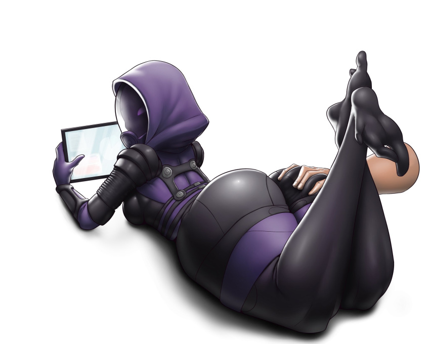 1girl 1girl 1girl 2021 ass ass_grab bodysuit breasts clothed_female delicioussoup female_focus female_only helmet high_res hood laying_on_stomach lickagoat looking_back mask mass_effect mature mature_female quarian skintight_bodysuit solo_female solo_focus tagme tali'zorah_nar_rayya thick_ass thick_thighs thighs video_game_character video_game_franchise