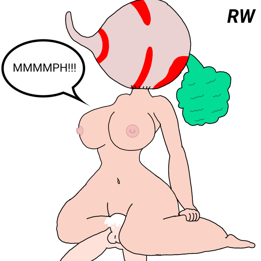 1girl aged_up big_breasts cartoon_network covering_head cowgirl_position cum cum_in_pussy cum_inside food light-skinned_female mindy_(billy_&amp;amp;_mandy) muffled nipples nude older orange_hair penis pussy rarewaifus the_grim_adventures_of_billy_and_mandy turnip wide_hips