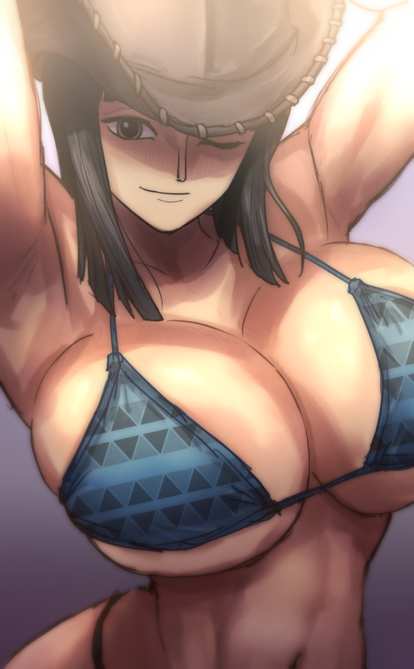 1girl 1girl 1girl big_breasts big_breasts black_hair breasts didd_ley female_focus female_only long_hair mature mature_female nico_robin nipples one_piece solo_female solo_focus tagme