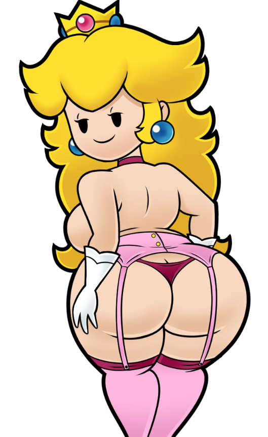 1girl 2023 ass big_ass blonde_hair breasts bubble_ass bubble_butt crown curvaceous curvy curvy_body curvy_female curvy_figure earrings female_only garter_belt garter_straps gloves grin grinning grinning_at_viewer horny insanely_hot looking_at_viewer looking_back mario_(series) mob_face nintendo panties paper_peach princess princess_peach royalty seductive seductive_look seductive_smile sexy sexy_ass sexy_body smile smiling_at_viewer solo_female stockings super_mario_bros. teenagebratwurst voluptuous voluptuous_female white_background white_gloves