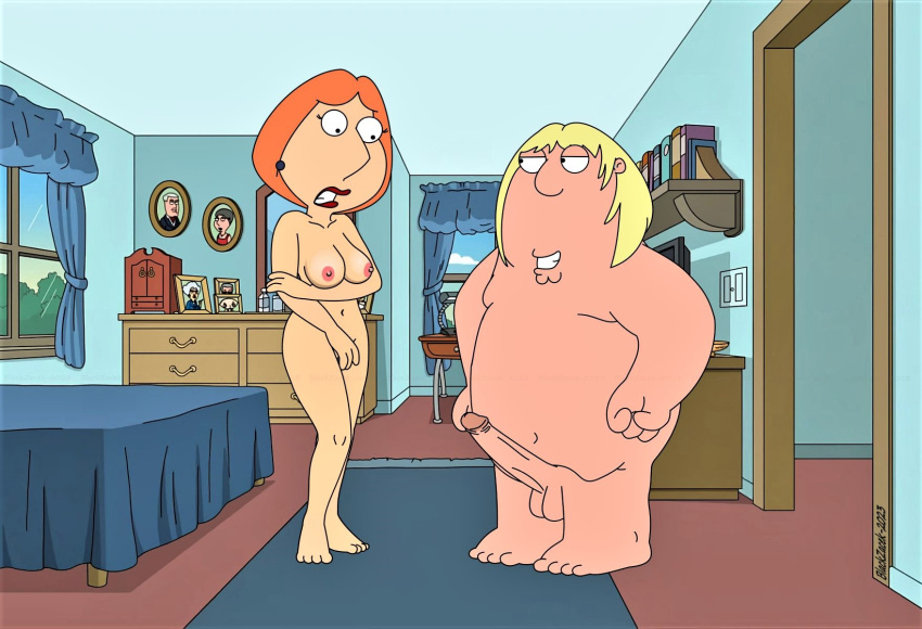 ass blackzacek breasts chris_griffin erect_nipples erect_penis family_guy huge_penis lois_griffin nude thighs