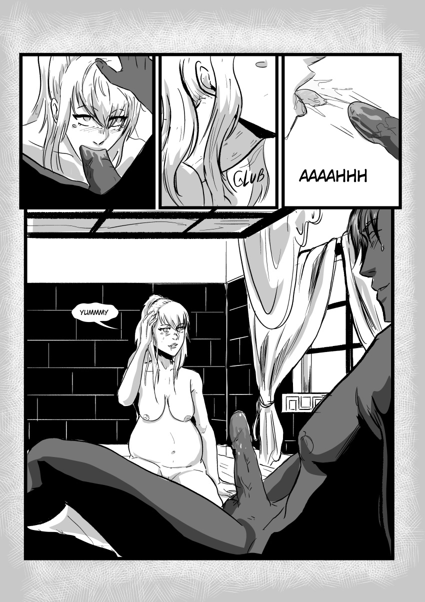 absurd_res bite biting black_and_white black_and_white_dress black_hair blood_bond blush breasts breasts_out colored_skin comic comic_page cum cum_in_mouth cumming_in_mouth dark-skinned_male dark_hair dark_skin deepthroat dress drooling erect_penis erection fellatio greek_mythology handjob handjob_while_sucking happy high_res interracial manga manga_page moan moaning monochrome mulitcoloured_hair muscular muscular_male naked_female naked_male nude nude_female nude_male oral penis penis_biting penis_grab penis_suckle pregnant sagging_breasts saliva saliva_on_penis sucking sucking_cock titan_greek_mythology topless topless_male typhon typhon_titan white_hair white_skin