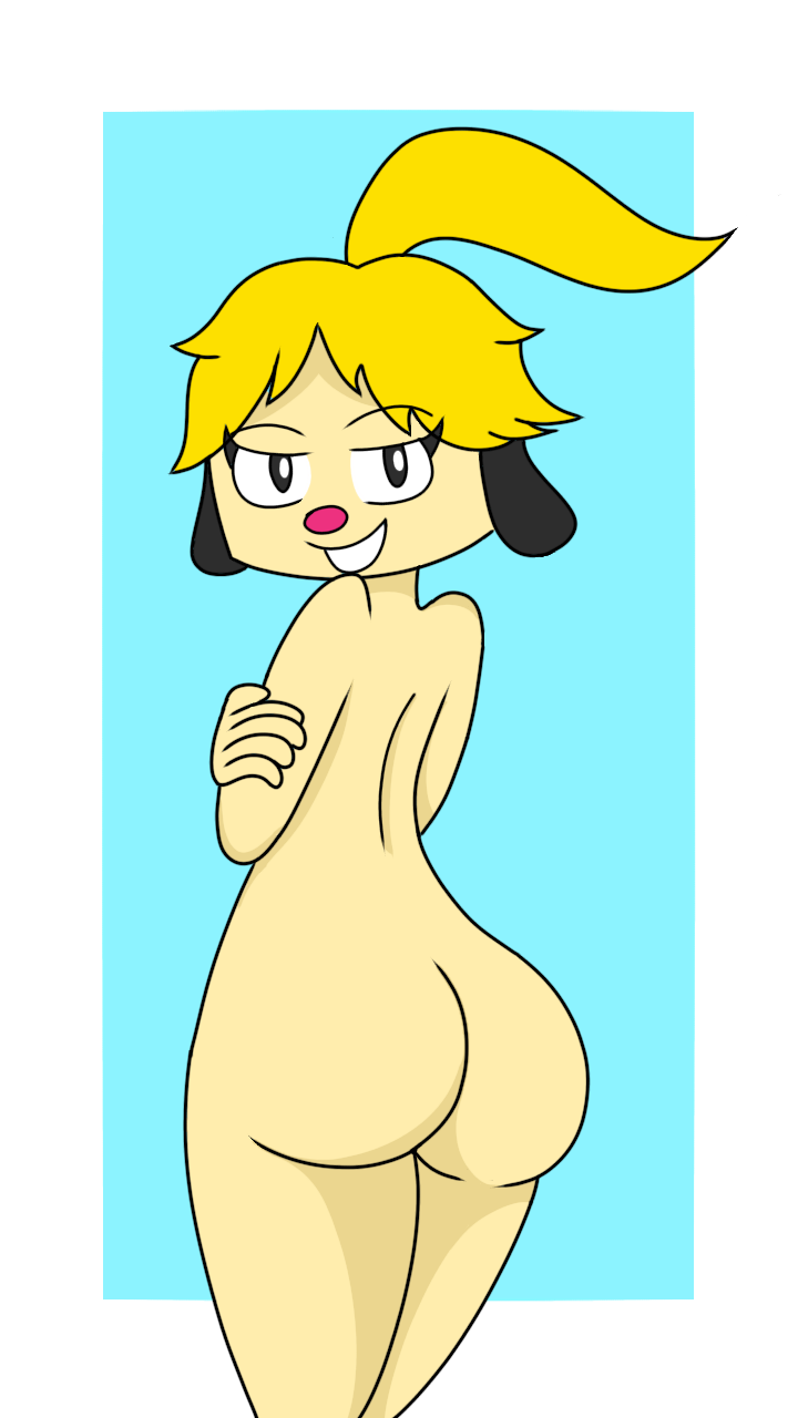 1girl 1girl 1girl 1girls ass female_only parappa_the_rapper parappa_the_rapper_(anime) pinto_rappa smile yellow_hair