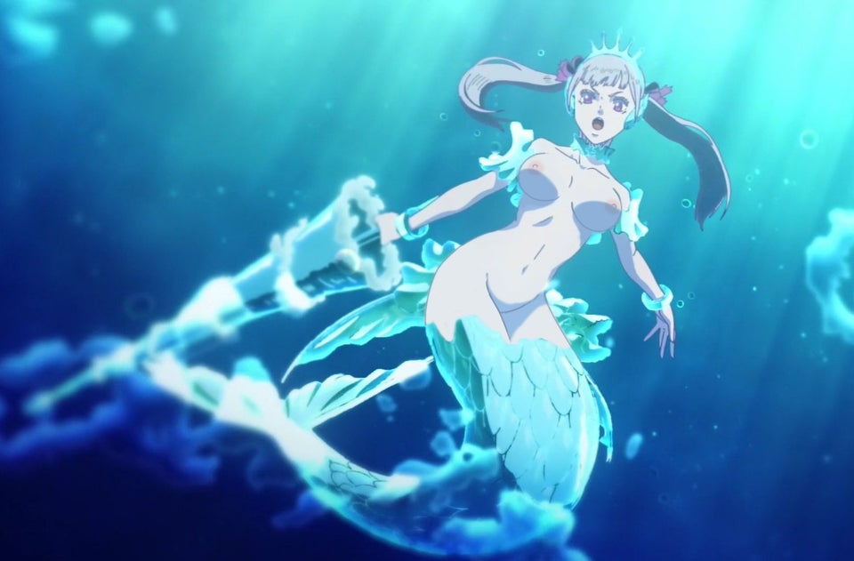 1girl big_breasts black_clover breasts edit mermaid nipples noelle_(mermaid_form) noelle_silva nude nude_filter ocean pink_eyes royalty screencap screenshot screenshot_edit sea silver_hair teen twin_tails underwater water