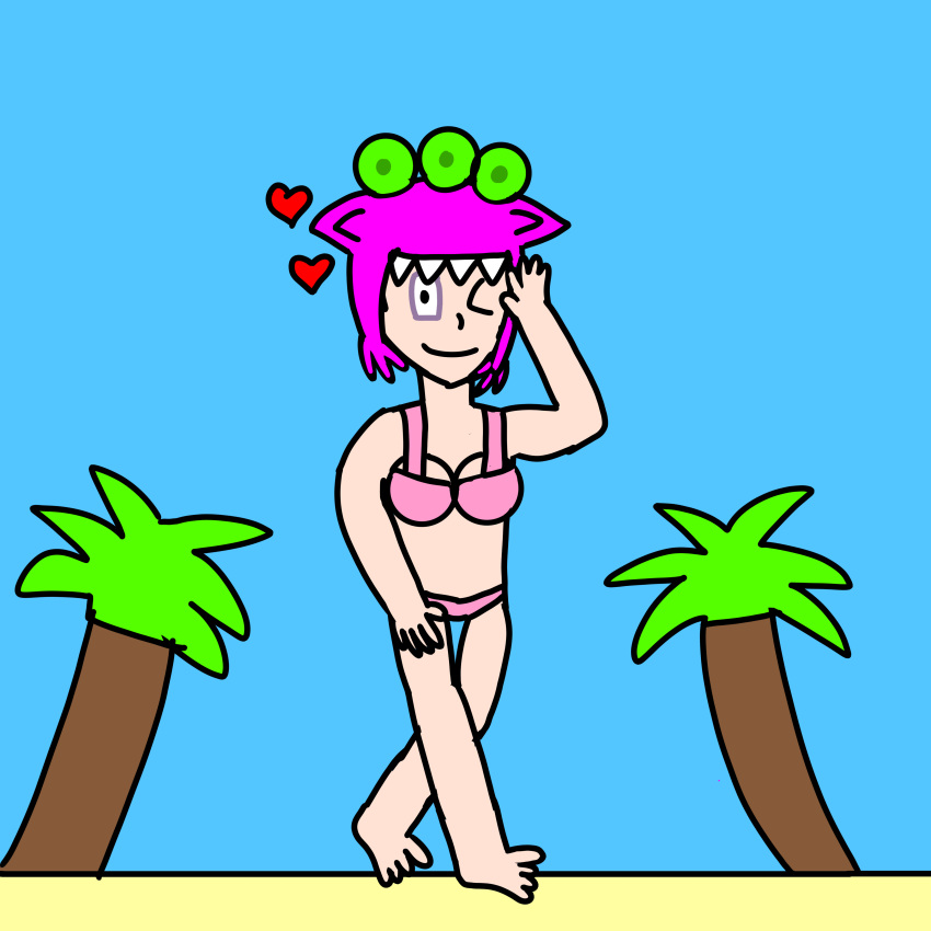 beach_background beach_buggy_racing_2 big_breasts bikini mikka_(bbr2) monster_cap vector_unit