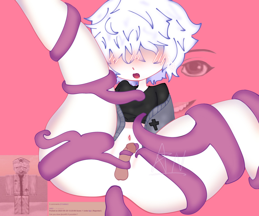 2023 anal anal_sex gay_anal gay_sex hair_over_eye hair_over_eyes penis request requested roblox roblox_avatar robloxian shirt shirt_up simple_background tagme tentacle tentacle_sex watermark white_hair yakara yaoi