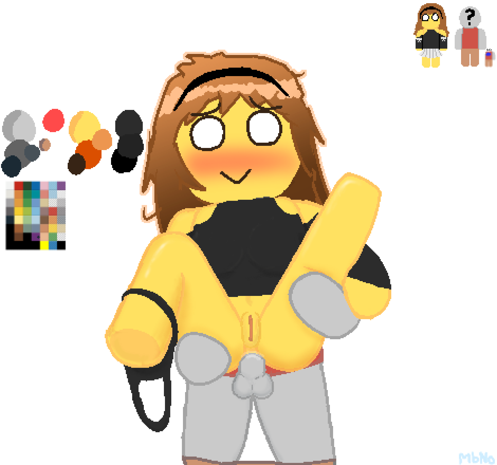 anal anal_sex black_panties brown_hair mbno reverse_suspended_congress roblox roblox_avatar yellow_skin
