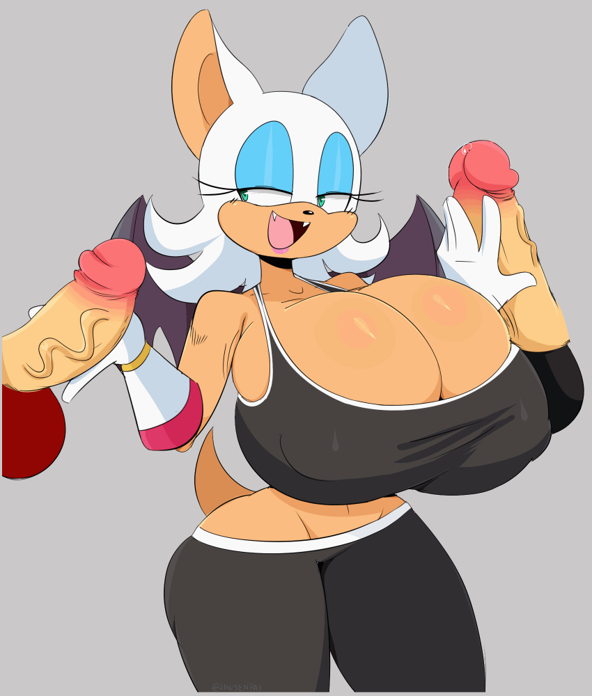 1girl 3boys animated anthro big_breasts breasts clothing clothing_pull disembodied_penis genitals gif group high_res huge_breasts jinu male penis rouge_the_bat sega shirt shirt_pull sonic_the_hedgehog_(series) topwear topwear_pull wardrobe_malfunction