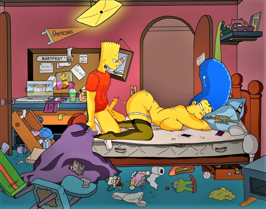 after_sex ass bart_simpson big_breasts erect_penis incest marge_simpson mother_&amp;_son stockings the_simpsons thighs western_cartoon young_man_and_milf