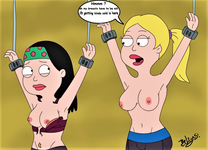 american_dad bondage breasts erect_nipples francine_smith hayley_smith topless