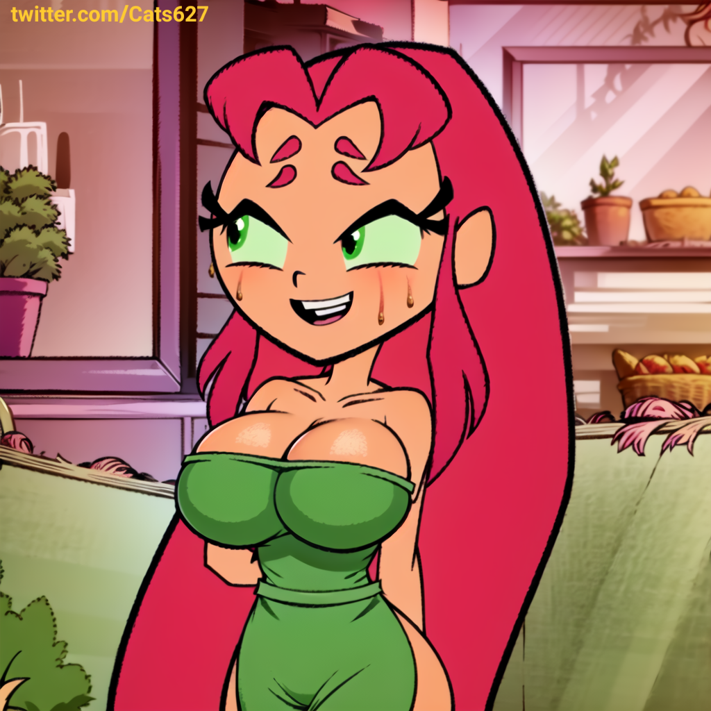1girl ai_generated big_ass big_breasts cafe cartoon_network cats62 dc_comics iced_latte_with_breast_milk koriand'r meme pink_hair stable_diffusion starbucks starfire tagme teen_titans teen_titans_go