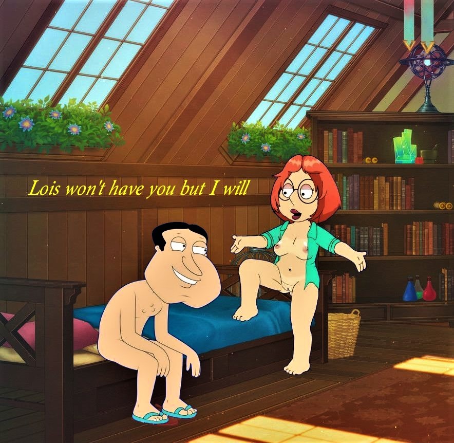 breasts erect_nipples family_guy glasses glenn_quagmire meg_griffin shaved_pussy thighs