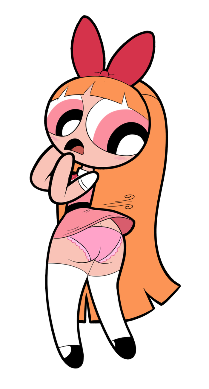 1girl 1girls aged_up ass ass ass_cleavage big_ass big_ass blossom_(powerpuff_girls) blush bow butt_crack cartoon_network embarrassed_underwear_female euf fat_ass fat_butt female_only fully_clothed huge_ass huge_ass looking_back orange_hair panties pink_eyes powerpuff_girls scobionicle99 thick_ass thick_butt warner_brothers wind wind_lift windy_skirt