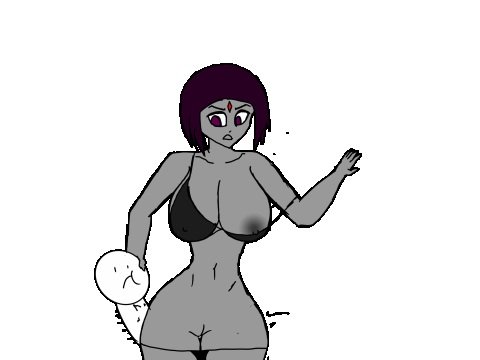 ass_clapping big_ass big_breasts big_penis bra breasts_out_of_clothes breasts_outside from_behind gabethenut gif gray_skin panties png purple_hair random_guy_(gabethenut) r**e raven_(dc) smaller_male standing standing_sex vaginal vaginal_penetration
