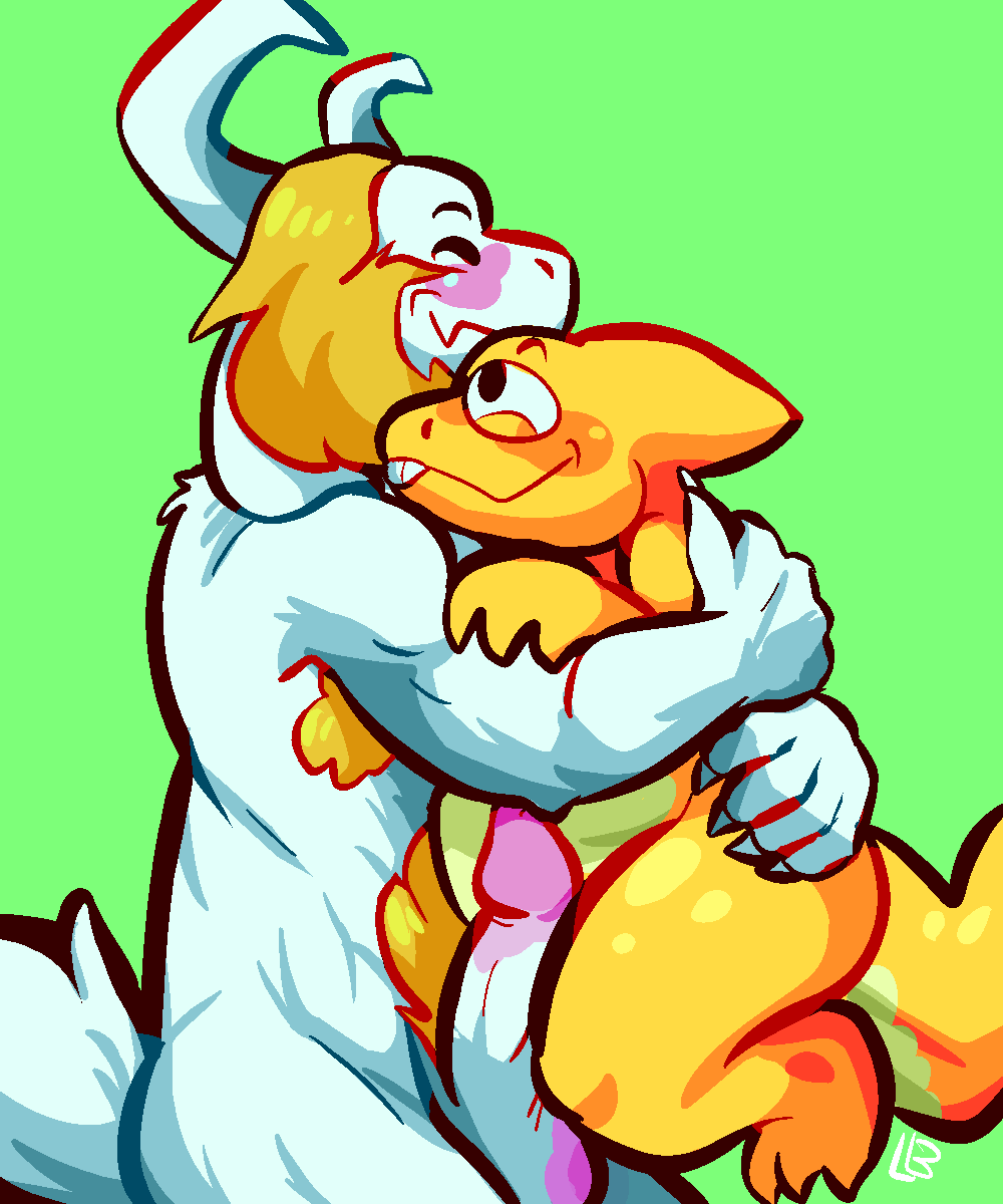1boy 1boy1girl 1girl 2016 alphys alphys_(undertale) animal_genitalia animal_penis anthro anthro_on_anthro anthro_only armpit_hair armpits_hair asgore_dreemurr beard blonde_hair blush body_hair boss_monster bovid breasts buckteeth caprine cute duo embrace eyewear facial_hair female glasses goat green_background hair hug hugging lizard lizard_girl lizardboobie male male/female male_anthro mammal muscular muscular_male naked naked_female naked_male nipples nude nude_female nude_male older_male penis reptile reptile_girl scalie simple_background size_difference slightly_chubby solid_color_background straight tail teeth thick_thighs undertale undertale_(series) video_games white_fur yellow_body yellow_skin