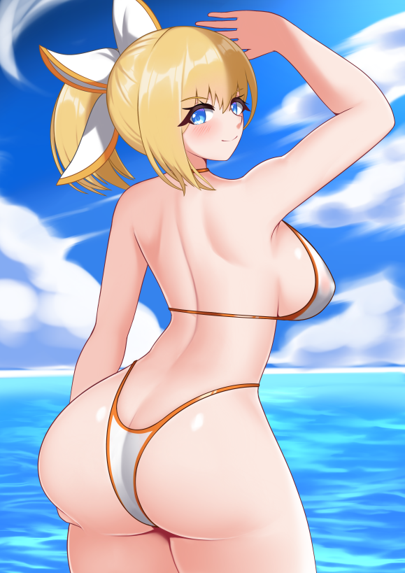 1girl alluring ass big_breasts bikini blonde_hair cassandra_alexandra cleavage luex project_soul sideboob silf soul_calibur soul_calibur_ii soul_calibur_iii soul_calibur_vi