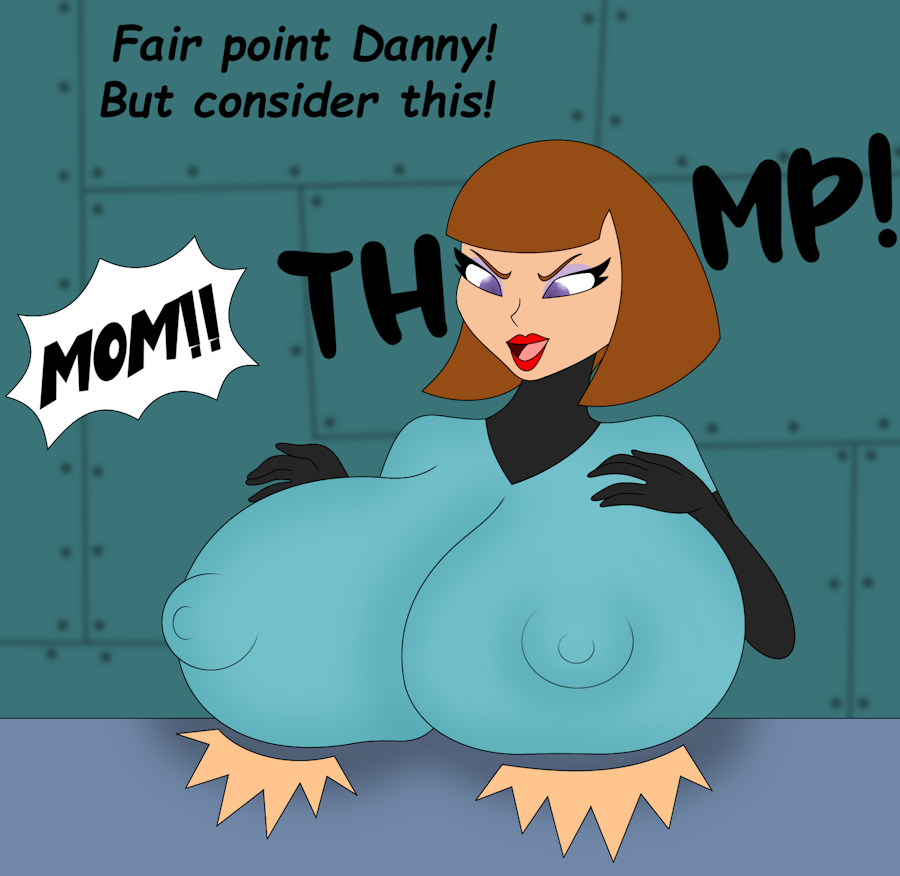 breast_drop danny_fenton danny_phantom fair_argument_but&hellip; foxtide888 hazmat_suit heavy_breasts huge_breasts looking_down madeline_fenton mature_female mature_woman meme milf milf nipples nipples_visible_through_clothing table thump