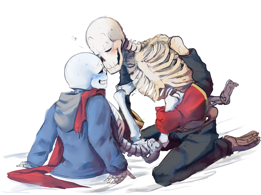 2016 animated_skeleton blue_blush blue_hoodie blue_jacket blush bottom_sans bottomless brothers fontcest gloves grabbing_leg hooded_jacket hoodie imminent_sex incest jacket leg_grab male monster orange_blush papyrus papyrus_(undertale) papysans red_gloves red_scarf sans sans_(undertale) scarf seme_papyrus skeleton top_papyrus topless topless_male typhadog uke_sans undead undertale undertale_(series)