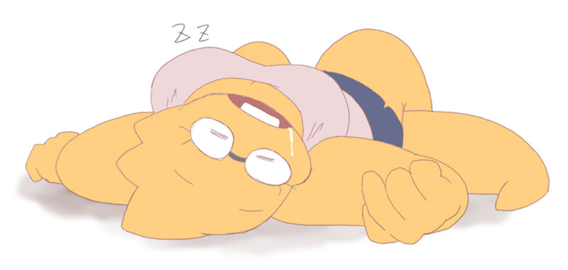 1_girl 1girl 2020s 2021 adorable alphys alphys_(undertale) anthro anthro_only aruput aruput_ut asleep big_breasts breasts chubby chubby_anthro chubby_female cute drooling female female_anthro female_only fully_clothed glasses laying_down laying_on_back lizard lizard_girl lizard_tail lying_on_back monster monster_girl non-mammal_breasts on_back reptile reptile_girl reptile_tail scalie simple_background sleeping solid_color_background solo solo_anthro solo_female tail undertale undertale_(series) white_background yellow_body yellow_skin zzz