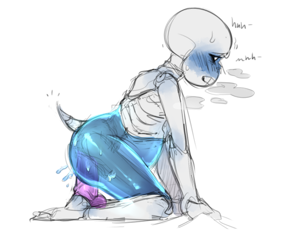 2020 2020s animated_skeleton ass blue_belly blue_blush blue_body blush bottom_sans dildo ectobelly ectobody grabbing_sheets gripping_sheets male male_only monster purple_dildo riding_dildo sans sans_(undertale) sex_toy siiversinss simple_background skeleton solo solo_male tail tailbone uke_sans undead undertale undertale_(series) visible_breath white_background