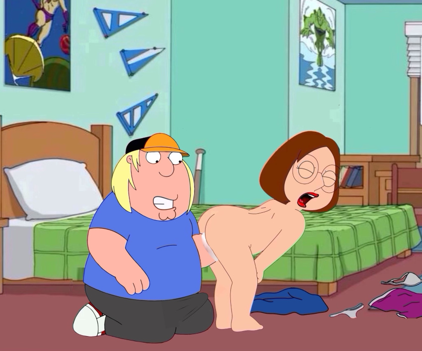 ass bent_over brother_and_sister chris_griffin family_guy fisting glasses incest meg_griffin nude orgasm_face thighs