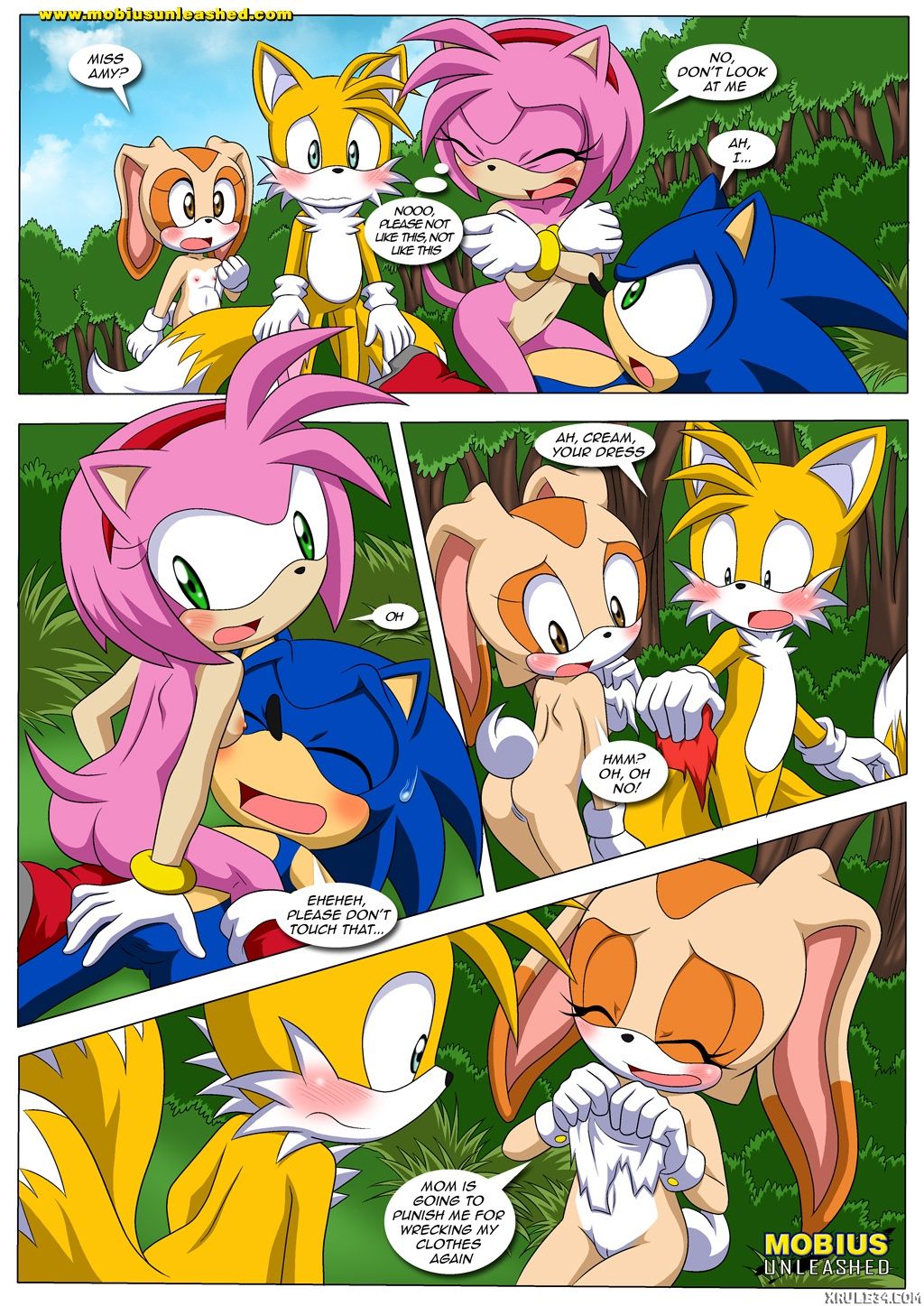 amy_rose ass breasts cream_the_rabbit mobius_unleashed nipples sonic_the_hedgehog tagme tails_the_fox